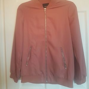 Forever 21 dusty pink bomber jacket